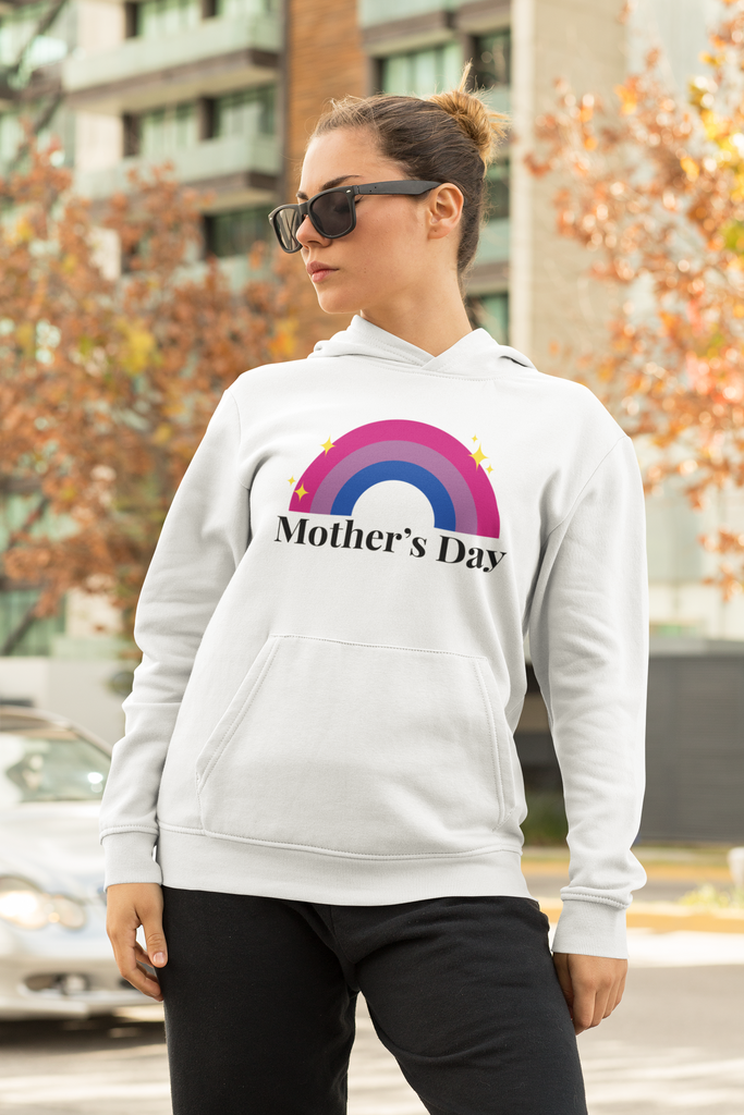 Bisexual Flag Mother's Day Unisex Premium Pullover Hoodie - Mother's Day Printify