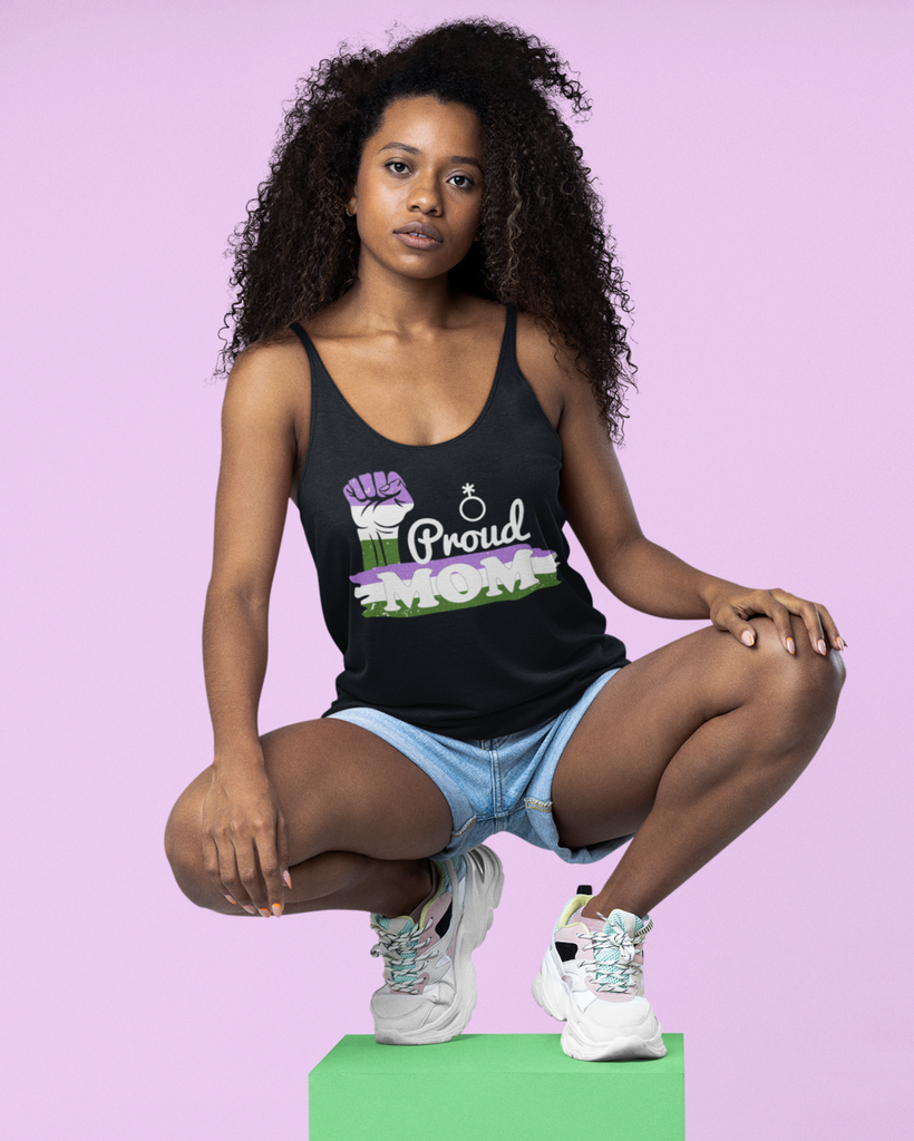 Genderqueer Pride Flag Mother's Day Ideal Racerback Tank - Proud Mom SHAVA CO