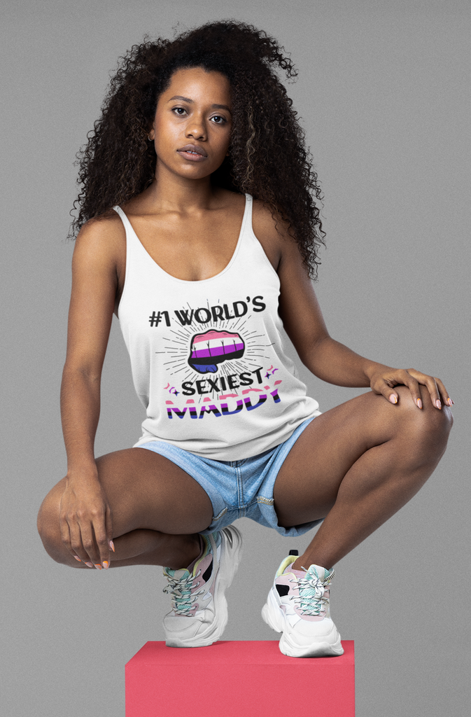 Genderfluid Pride Flag Mother's Day Ideal Racerback Tank - #1 World's Sexiest Maddy SHAVA CO