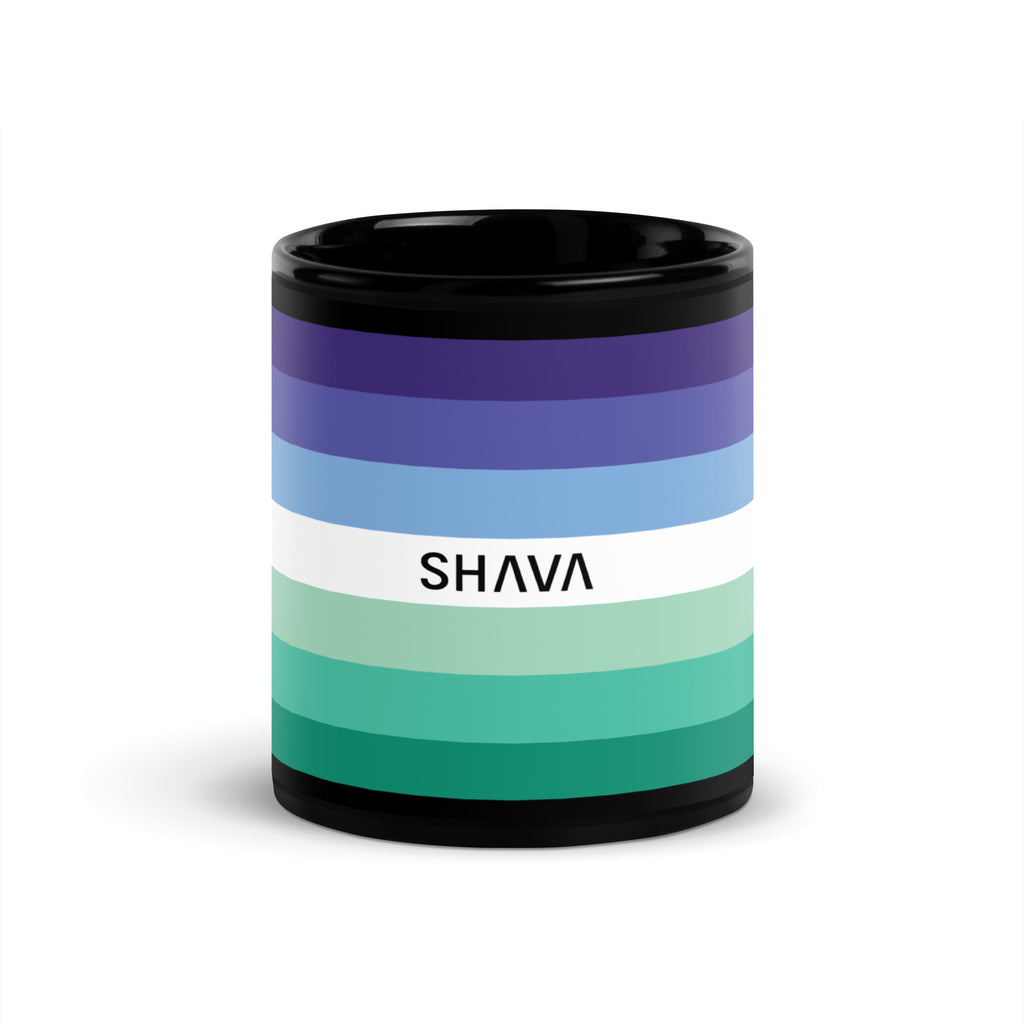 Gay Flag LGBTQ Black Glossy 15oz Coffee Mug SHAVA CO