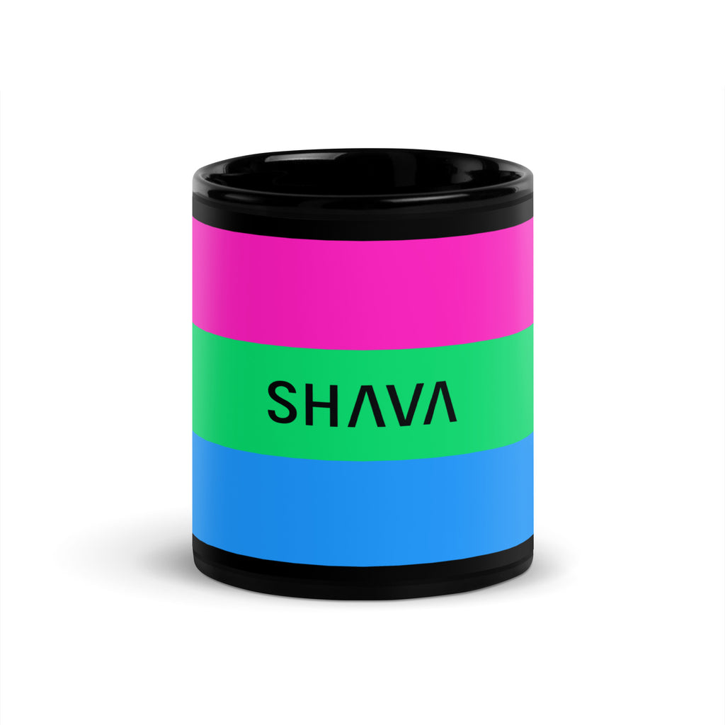 Polysexual Flag LGBTQ Black Glossy 15oz Coffee Mug SHAVA