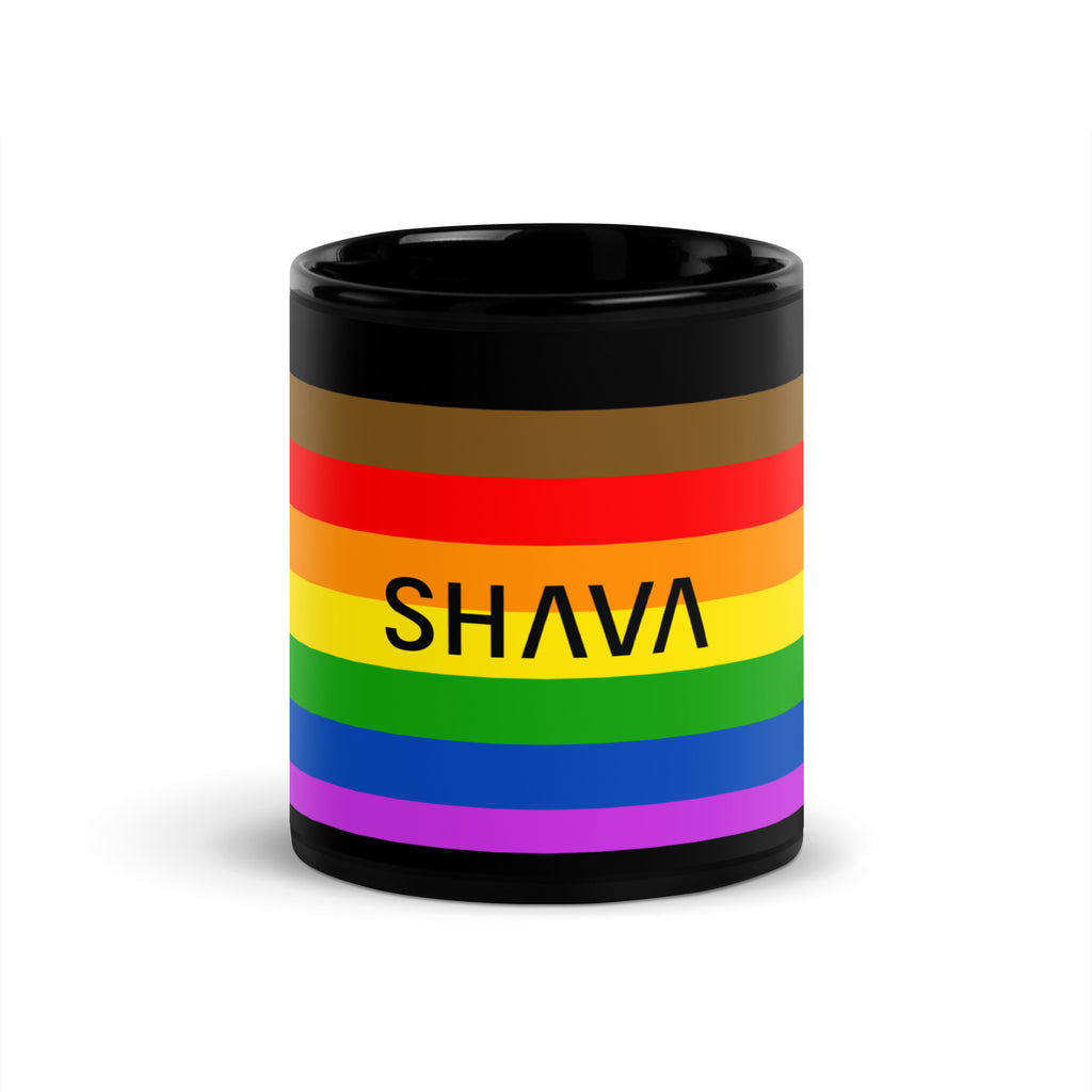 Philadelphia Flag LGBTQ Black Glossy 15oz Coffee Mug SHAVA