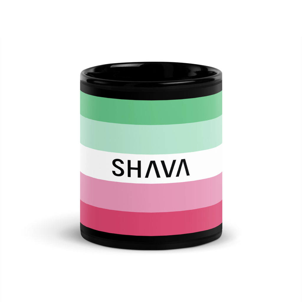 Abrosexual Flag LGBTQ Black Glossy 15oz Coffee Mug SHAVA