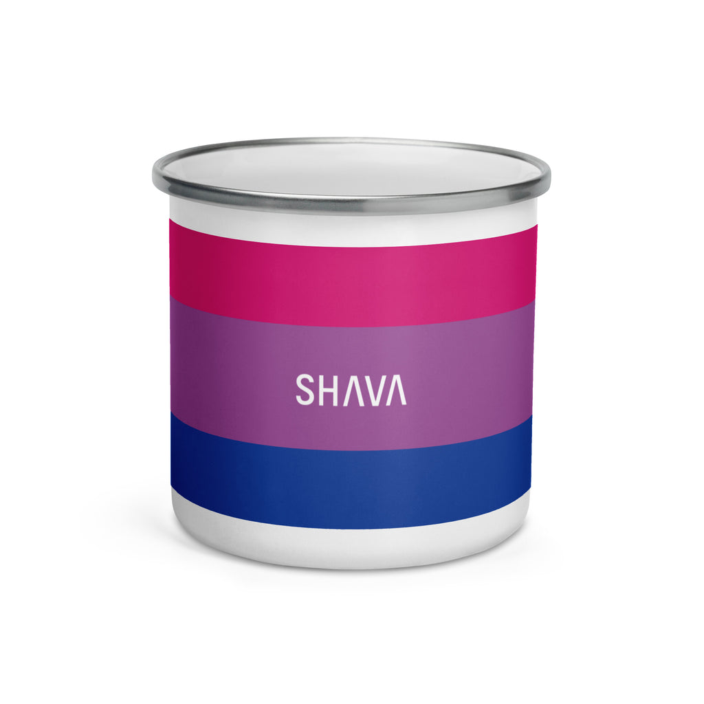 Bisexual Flag LGBTQ Enamel Coffee Mug SHAVA CO