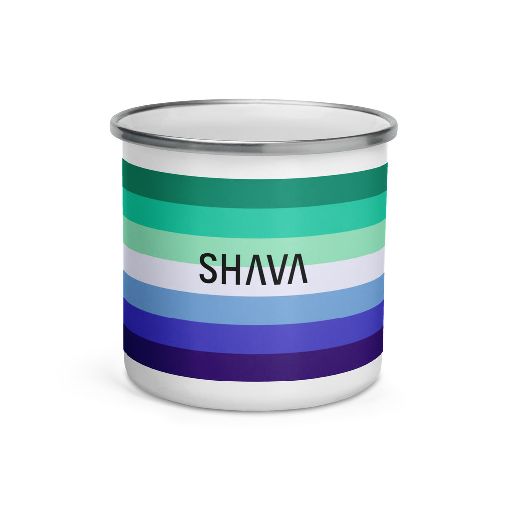 Gay Flag LGBTQ Enamel Coffee Mug SHAVA CO