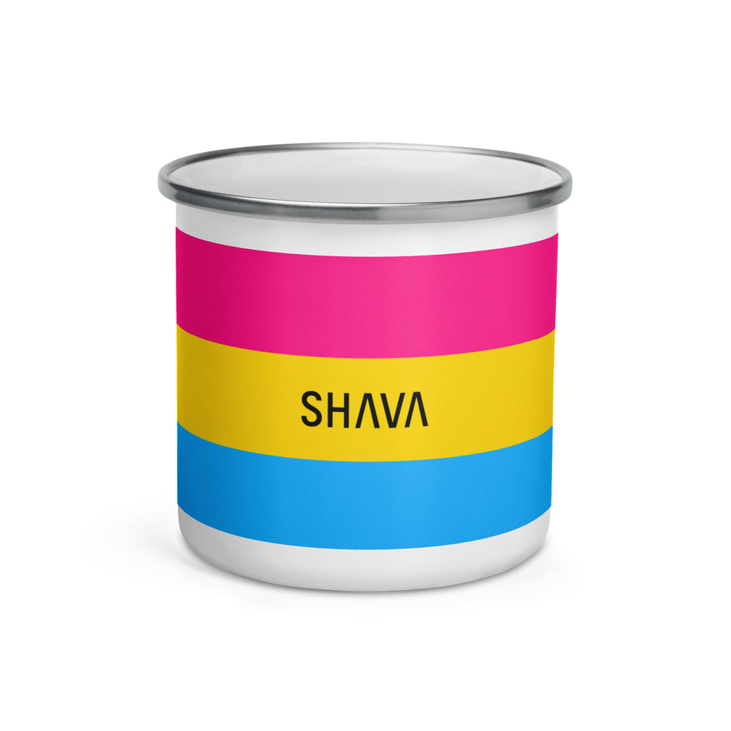 Pansexual Flag LGBTQ Enamel Coffee Mug SHAVA CO