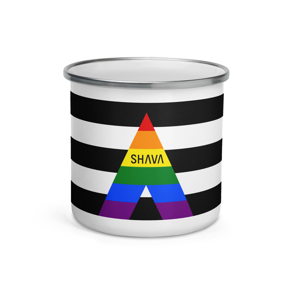 Straight Ally Flag LGBTQ Enamel Coffee Mug SHAVA