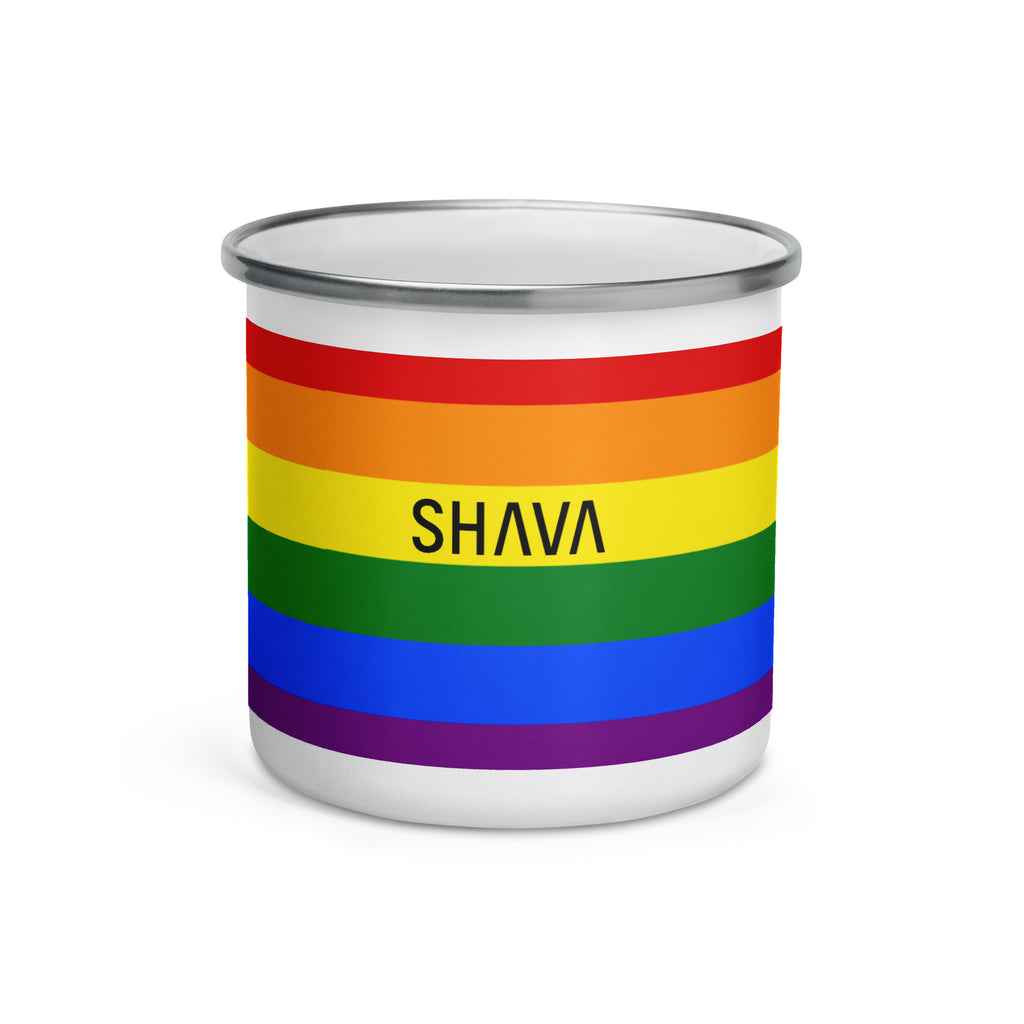 Rainbow Flag LGBTQ Enamel Coffee Mug SHAVA