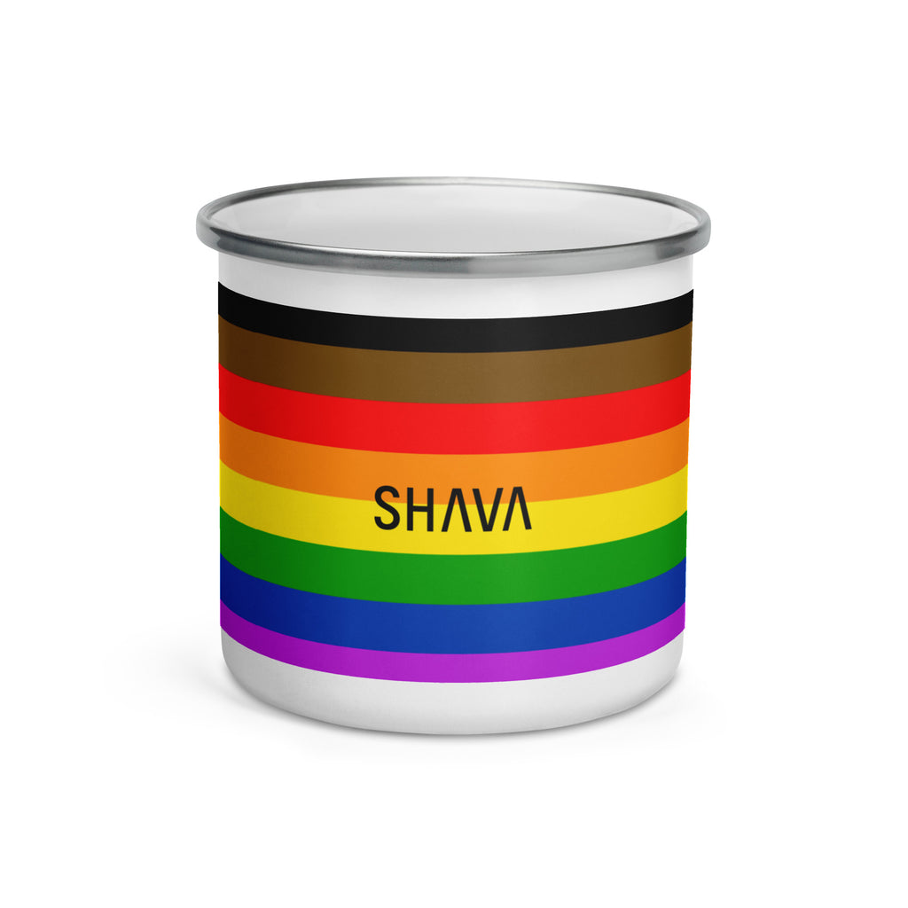 Philadelphia Flag LGBTQ Enamel Coffee Mug SHAVA