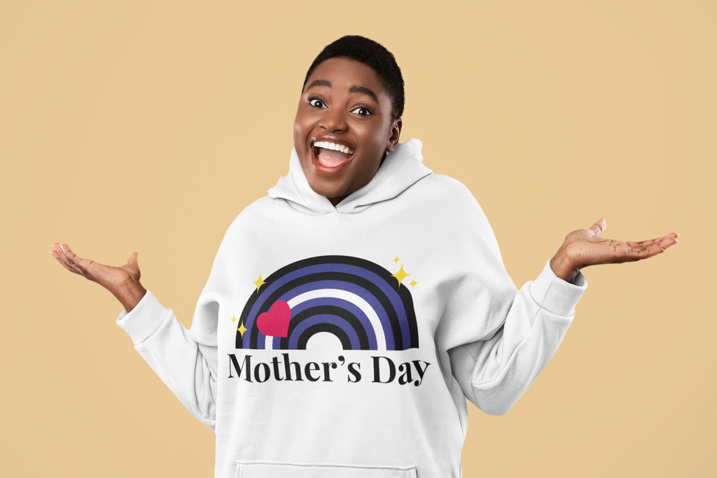 Leather Flag Mother's Day Unisex Premium Pullover Hoodie - Mother's Day Printify