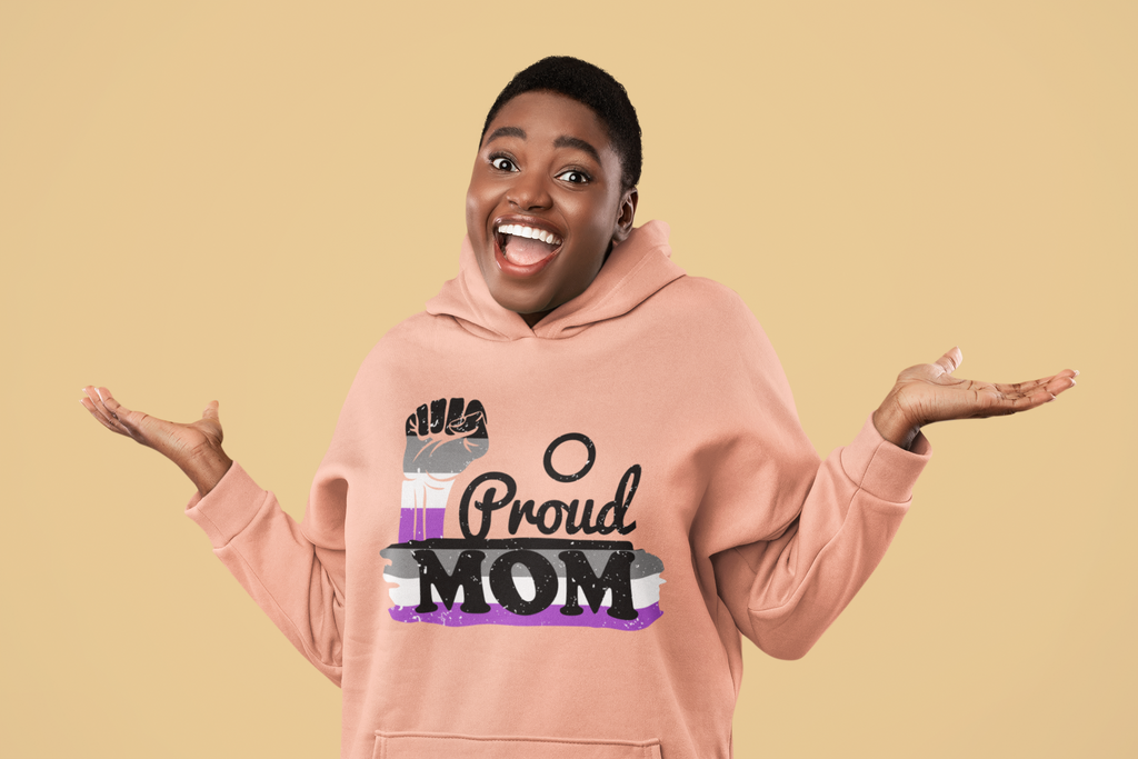 Asexual Flag Mother's Day Unisex Premium Pullover Hoodie - Proud Mom Printify