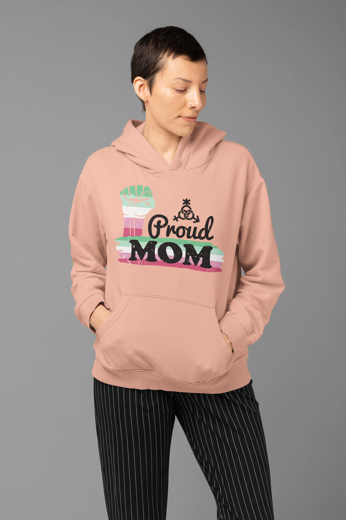 Abrosexual Flag Mother's Day Unisex Premium Pullover Hoodie - Proud Mom Printify