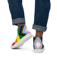 Thumbnail for Progress Flag LGBTQ High Top Canvas Shoes Men’s Size SHAVA CO