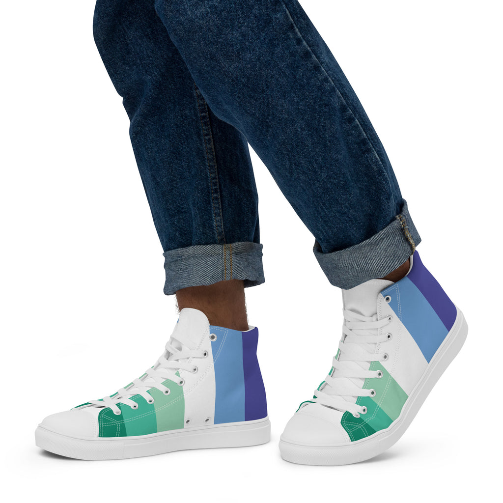 Gay Flag LGBTQ High Top Canvas Shoes Men’s Size SHAVA CO