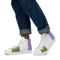 Thumbnail for Genderqueer Flag LGBTQ High Top Canvas Shoes Men’s Size SHAVA CO