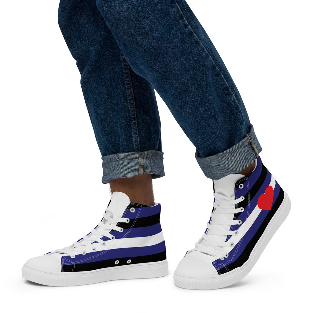 Leather Flag LGBTQ High Top Canvas Shoes Men’s Size SHAVA