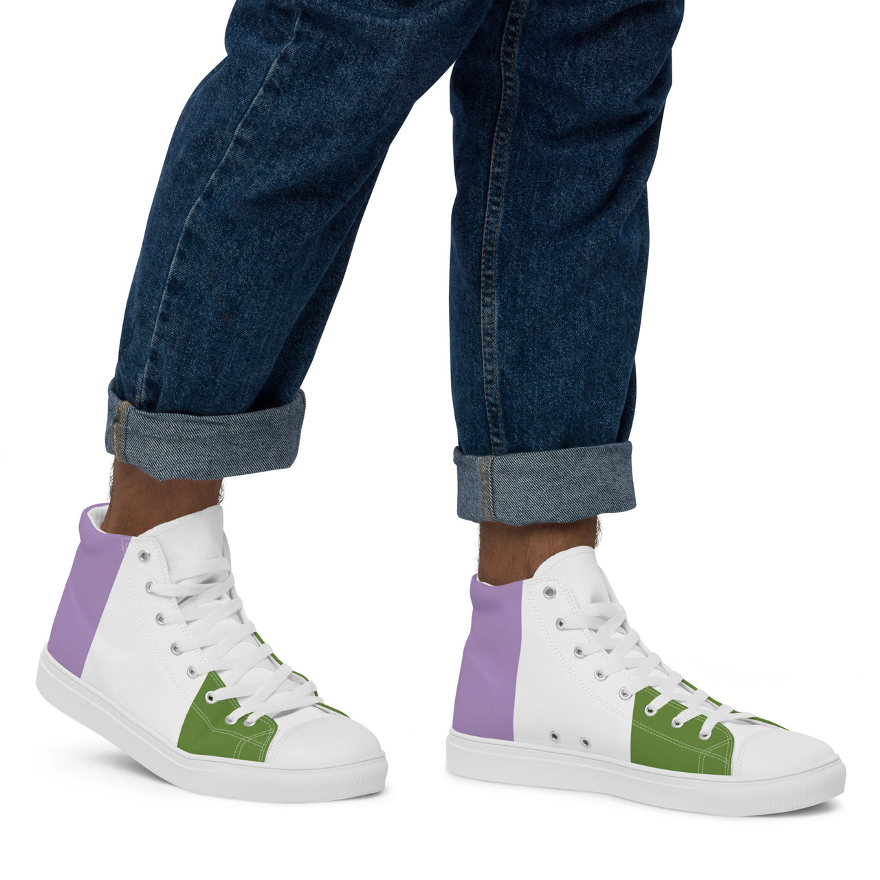 Genderqueer Flag LGBTQ High Top Canvas Shoes Men’s Size SHAVA CO
