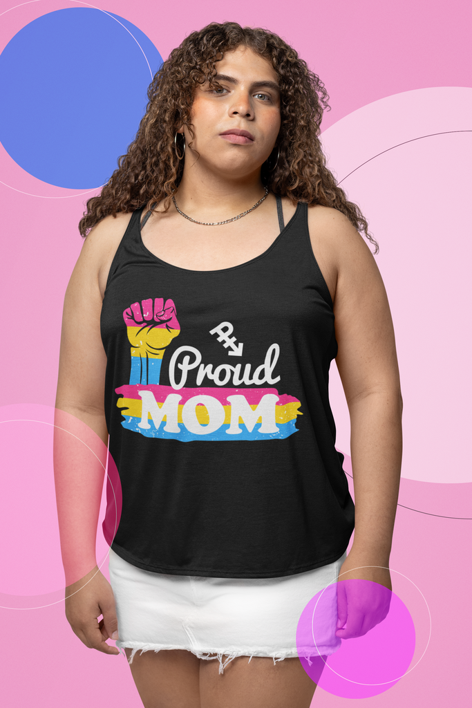 Pansexual Pride Flag Mother's Day Ideal Racerback Tank - Proud Mom SHAVA CO