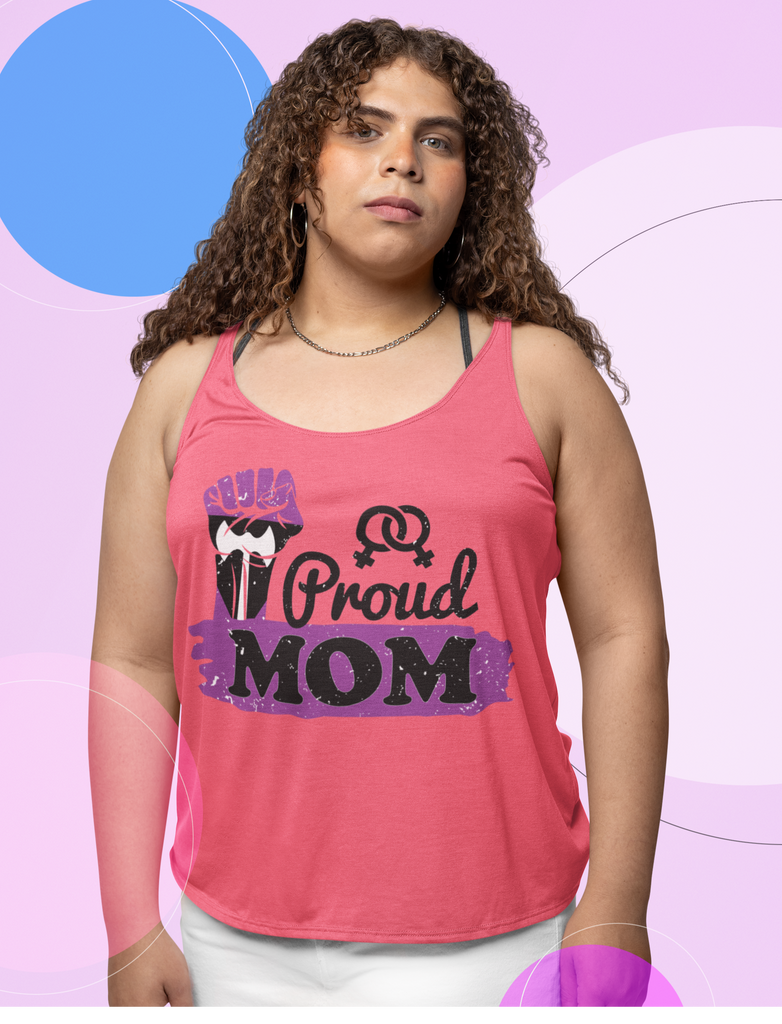 Labrys Lesbian Pride Flag Mother's Day Ideal Racerback Tank - Proud Mom SHAVA CO