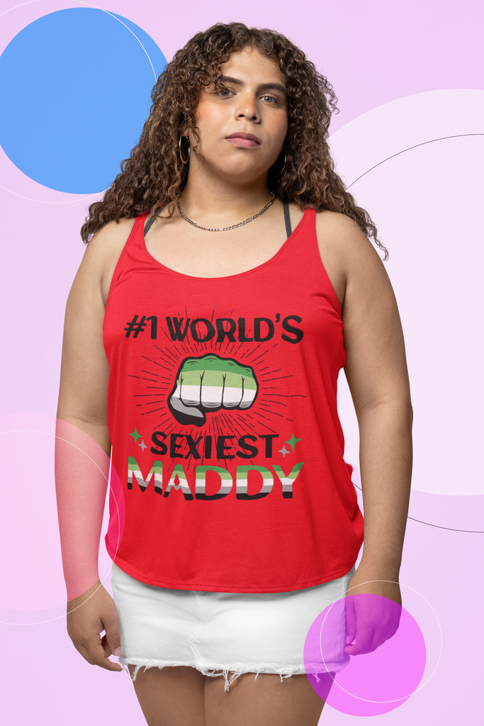 Aromantic Pride Flag Mother's Day Ideal Racerback Tank - #1 World's Sexiest Maddy SHAVA CO