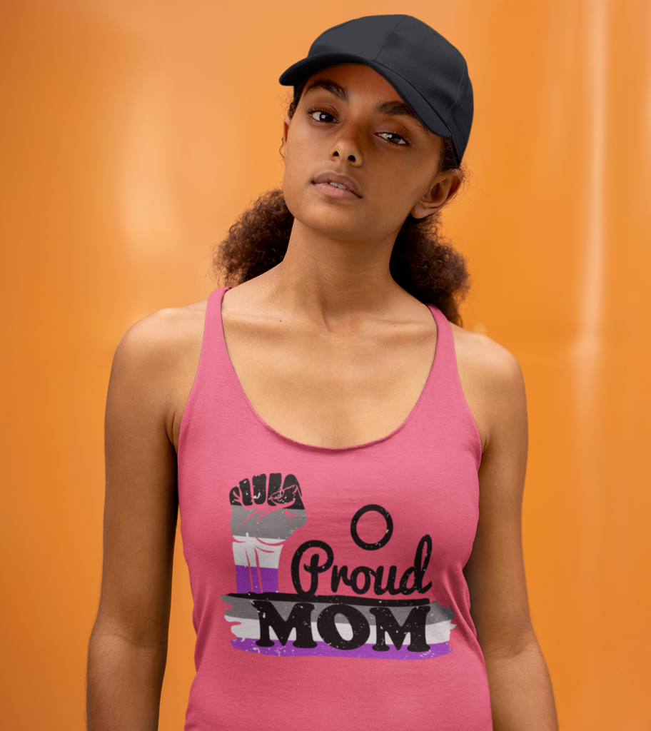 Asexual Pride Flag Mother's Day Ideal Racerback Tank - Proud Mom SHAVA CO