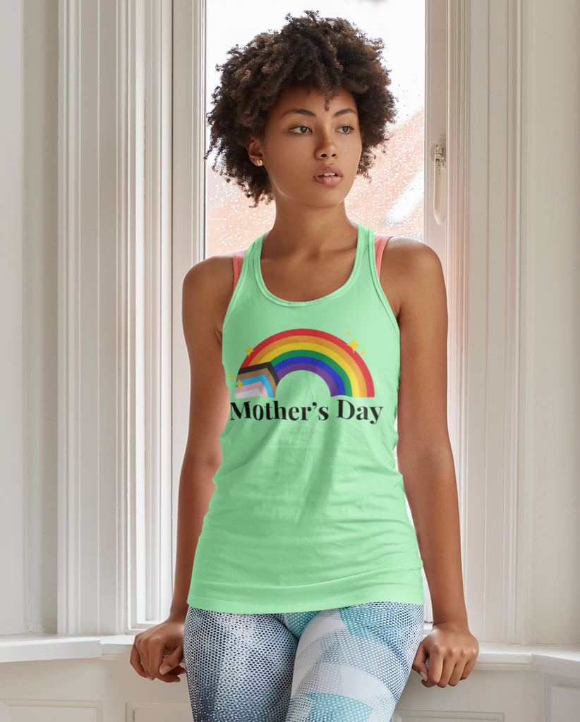 Progress Pride Flag Mother's Day Ideal Racerback Tank - Mother's Day SHAVA CO