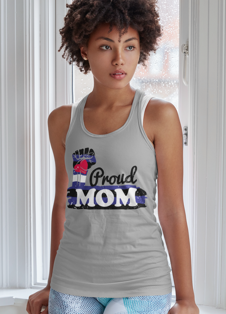 Leather Pride Flag Mother's Day Ideal Racerback Tank - Proud Mom SHAVA CO