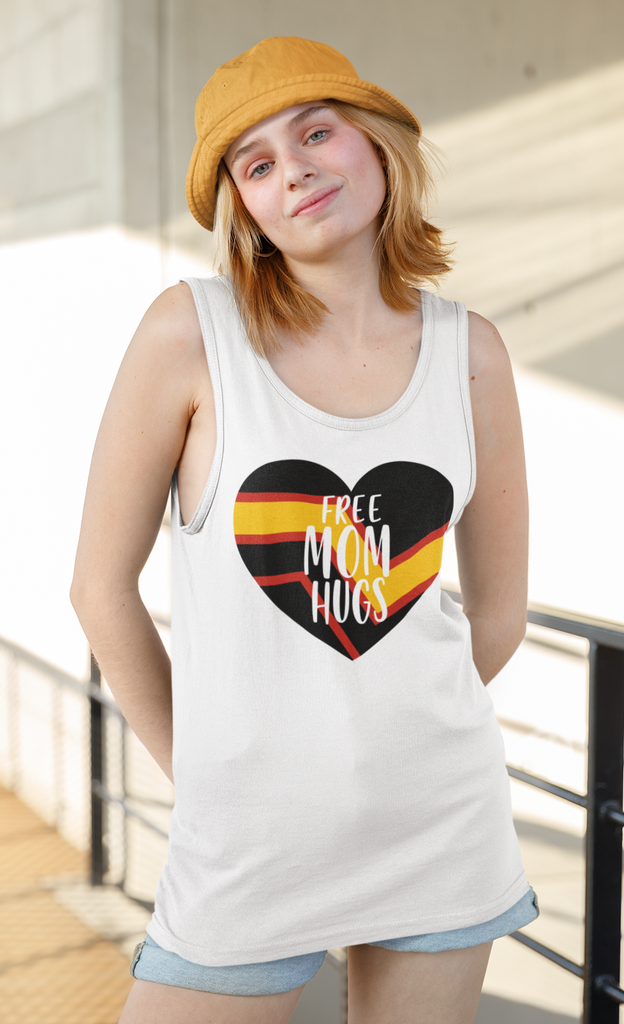Rubber Pride Flag Mother's Day Ideal Racerback Tank - Free Mom Hugs SHAVA CO