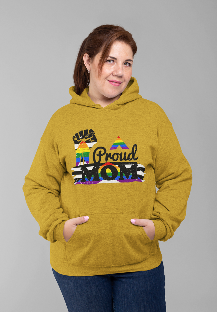 Straight Ally Flag Mother's Day Unisex Premium Pullover Hoodie - Proud Mom Printify