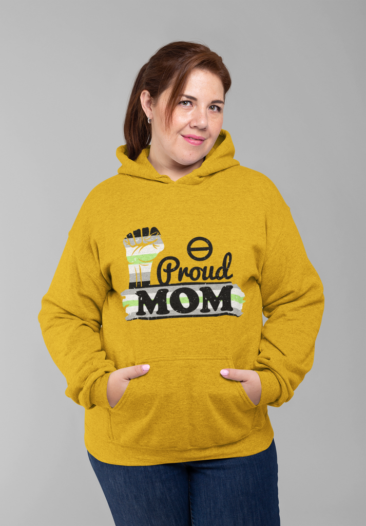 Agender Flag Mother's Day Unisex Premium Pullover Hoodie - Proud Mom Printify