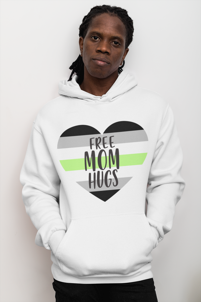 Agender Flag Mother's Day Unisex Premium Pullover Hoodie - Free Mom Hug Printify