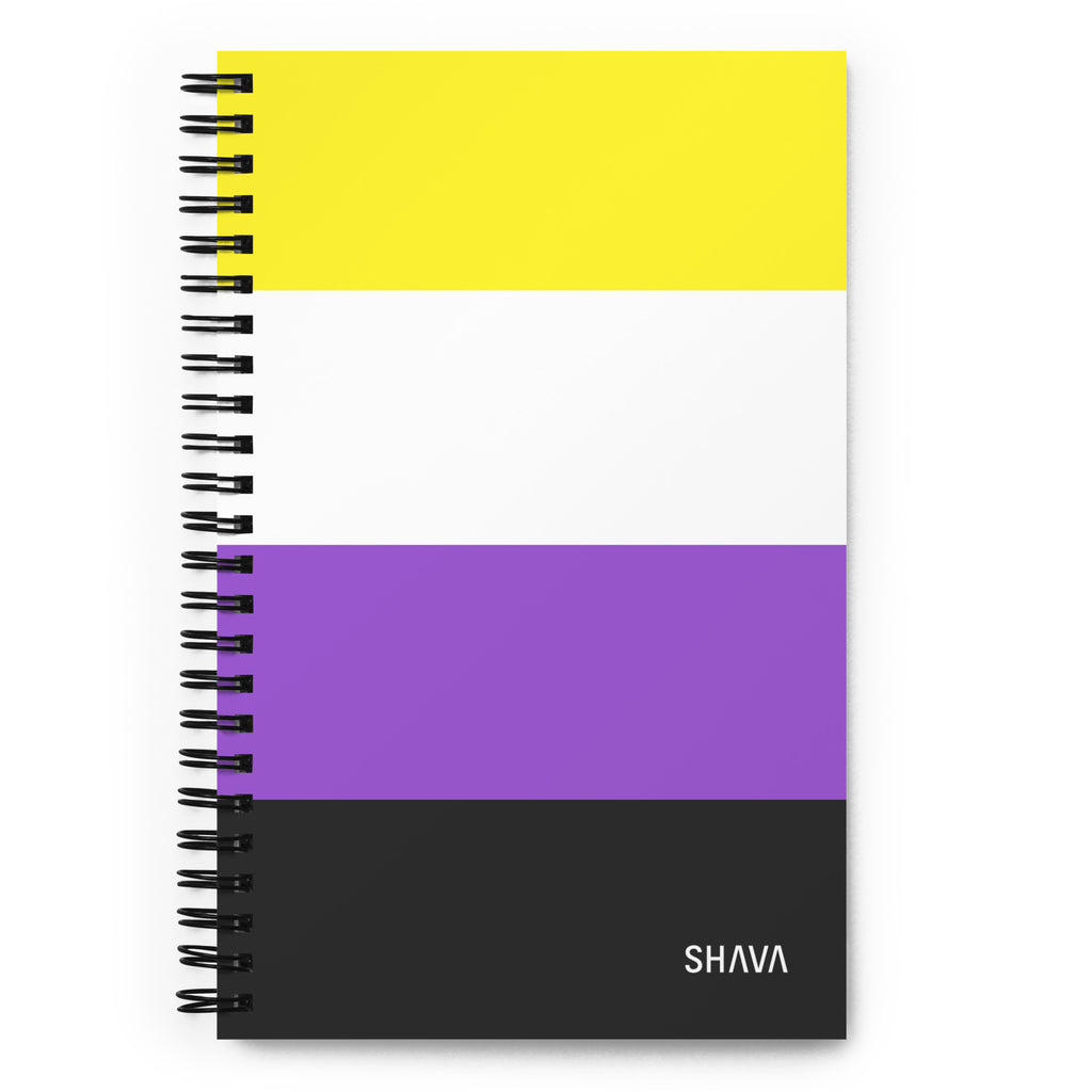 Non Binary Flag LGBTQ Spiral Notebook SHAVA CO