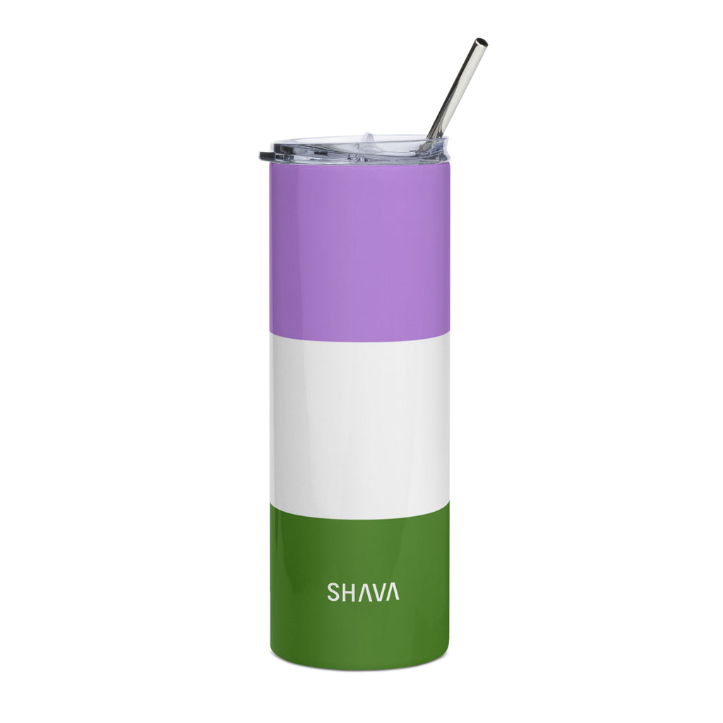 Gender Queer Flag LGBTQ Stainless Steel Tumbler SHAVA CO