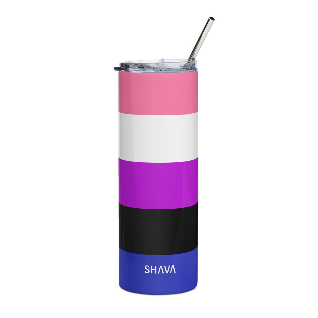 Genderfluid Flag LGBTQ Stainless Steel Tumbler SHAVA