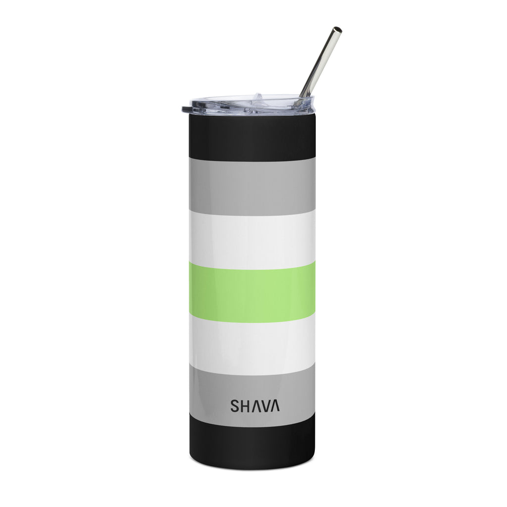 Agender Flag LGBTQ Stainless Steel Tumbler SHAVA