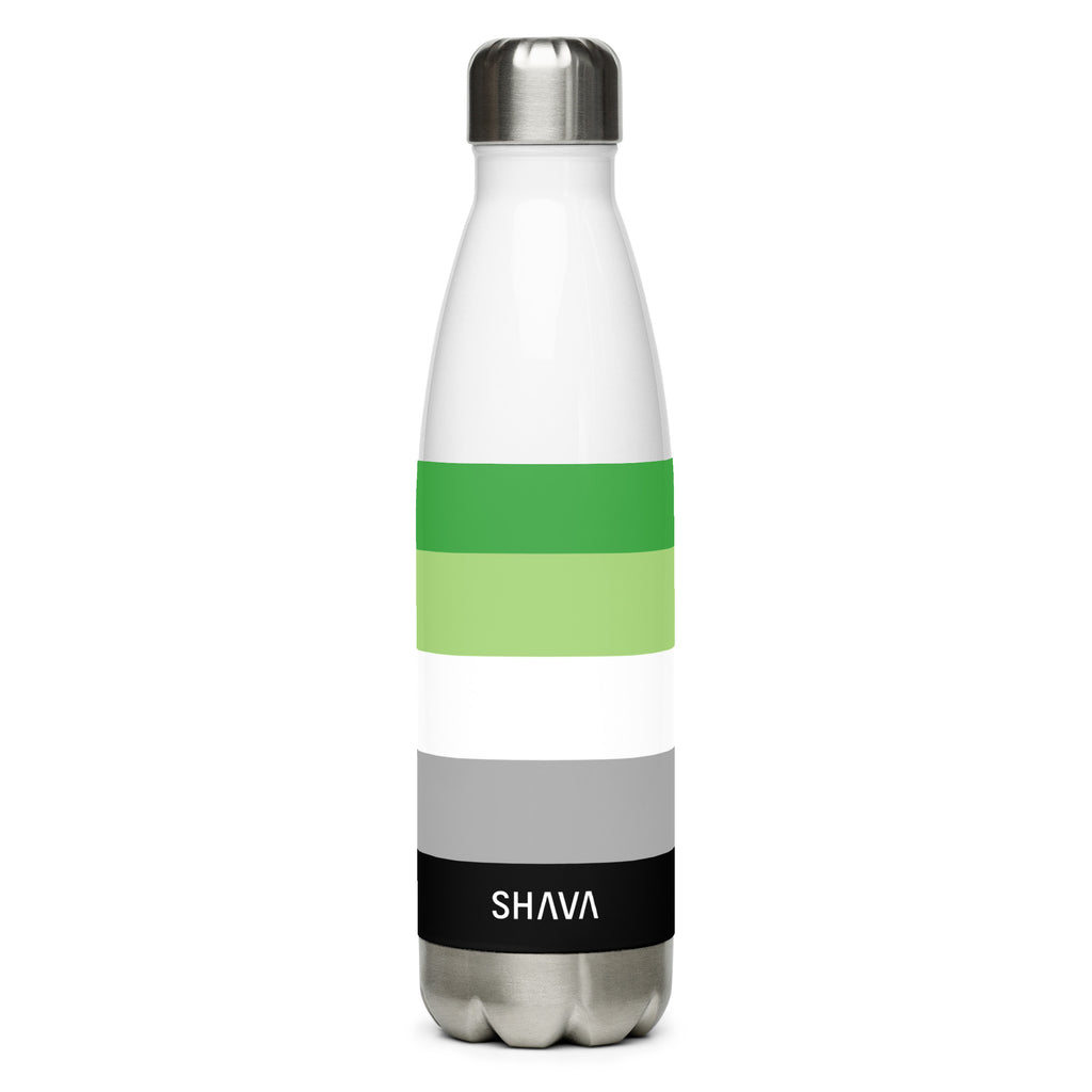 Aromantic Flag LGBTQ Stainless Steel Water 17oz Bottle SHAVA