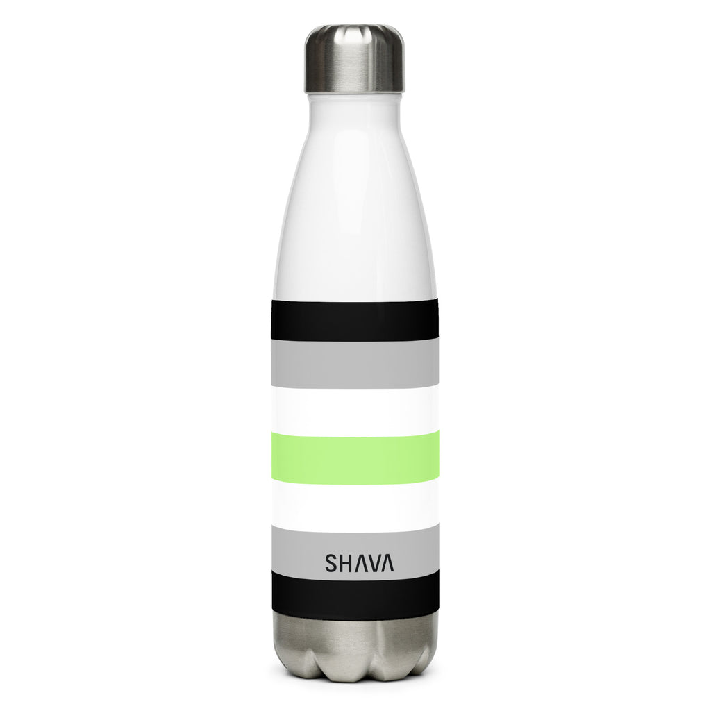 Agender Flag LGBTQ Stainless Steel Water 17oz Bottle SHAVA