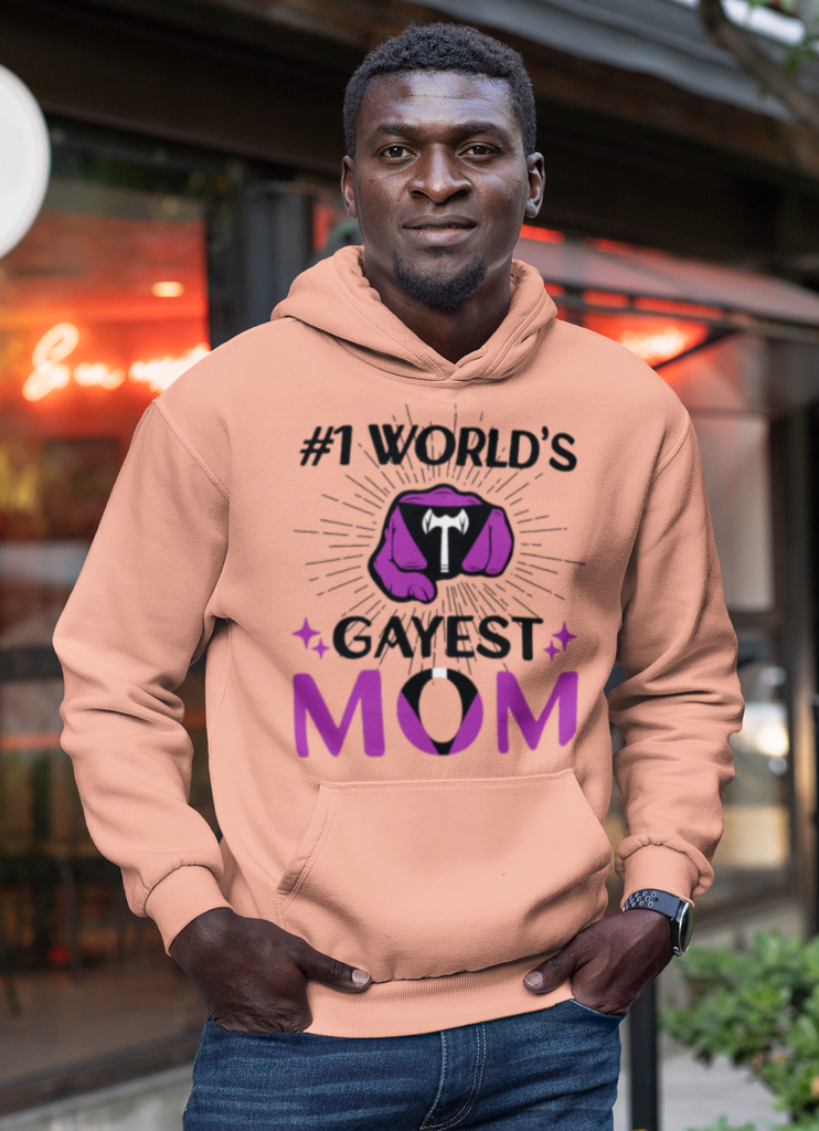 Labrys Lesbian Flag Mother's Day Unisex Premium Pullover Hoodie - #1 World's Gayest Mom Printify
