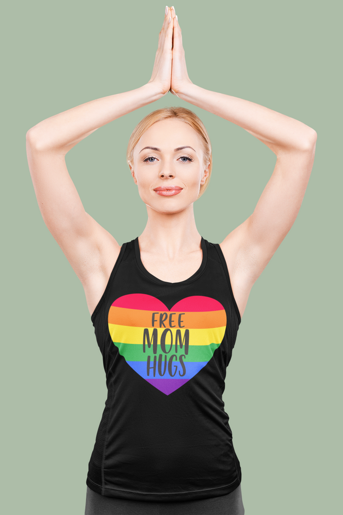 Lgbtq Pride Flag Mother's Day Ideal Racerback Tank - Free Mom Hugs SHAVA CO