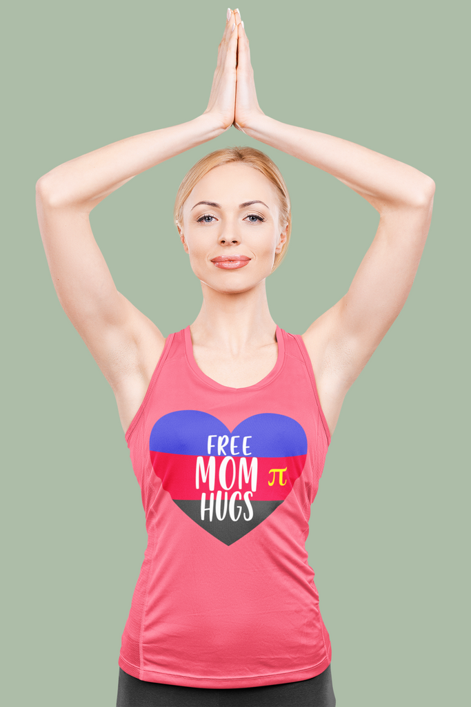 Polyamory Pride Flag Mother's Day Ideal Racerback Tank - Free Mom Hugs SHAVA CO