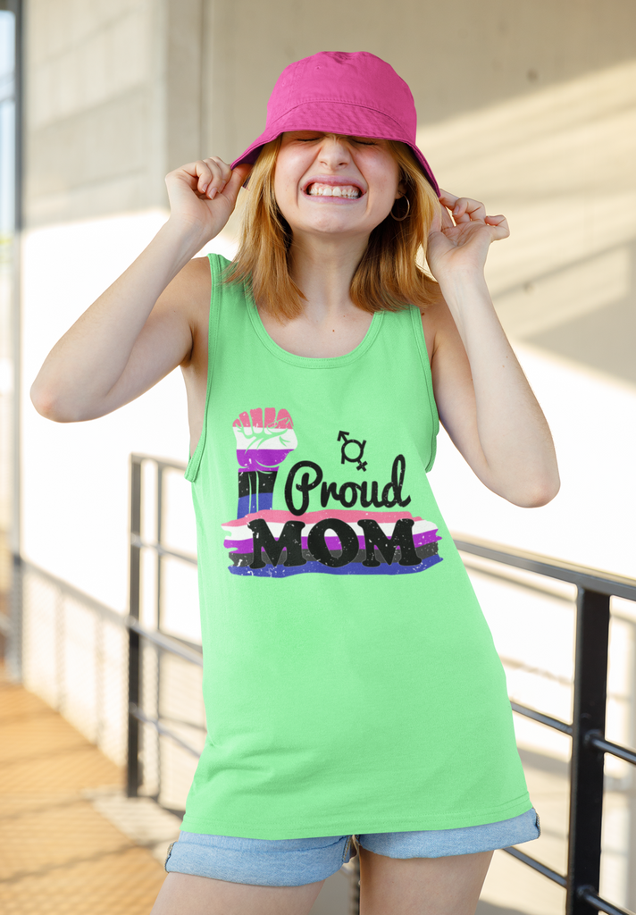 Genderfluid Pride Flag Mother's Day Ideal Racerback Tank - Proud Mom SHAVA CO