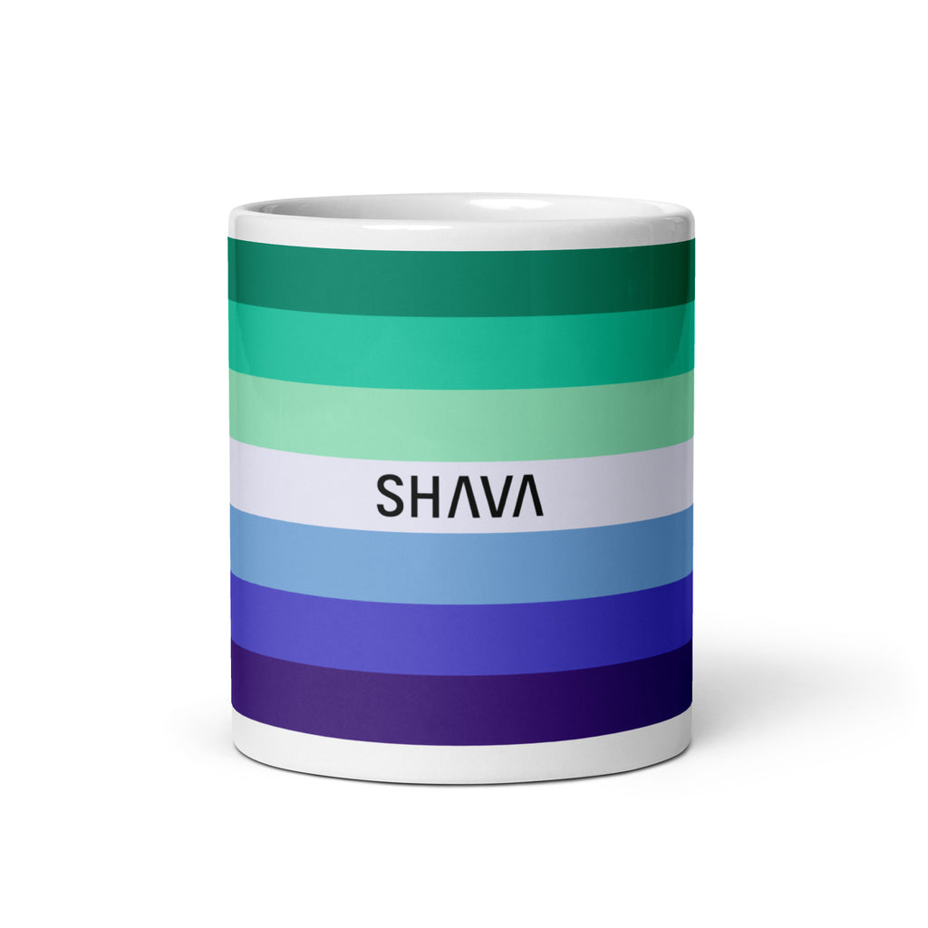 Gay Flag LGBTQ White Glossy 15oz Coffee Mug SHAVA CO