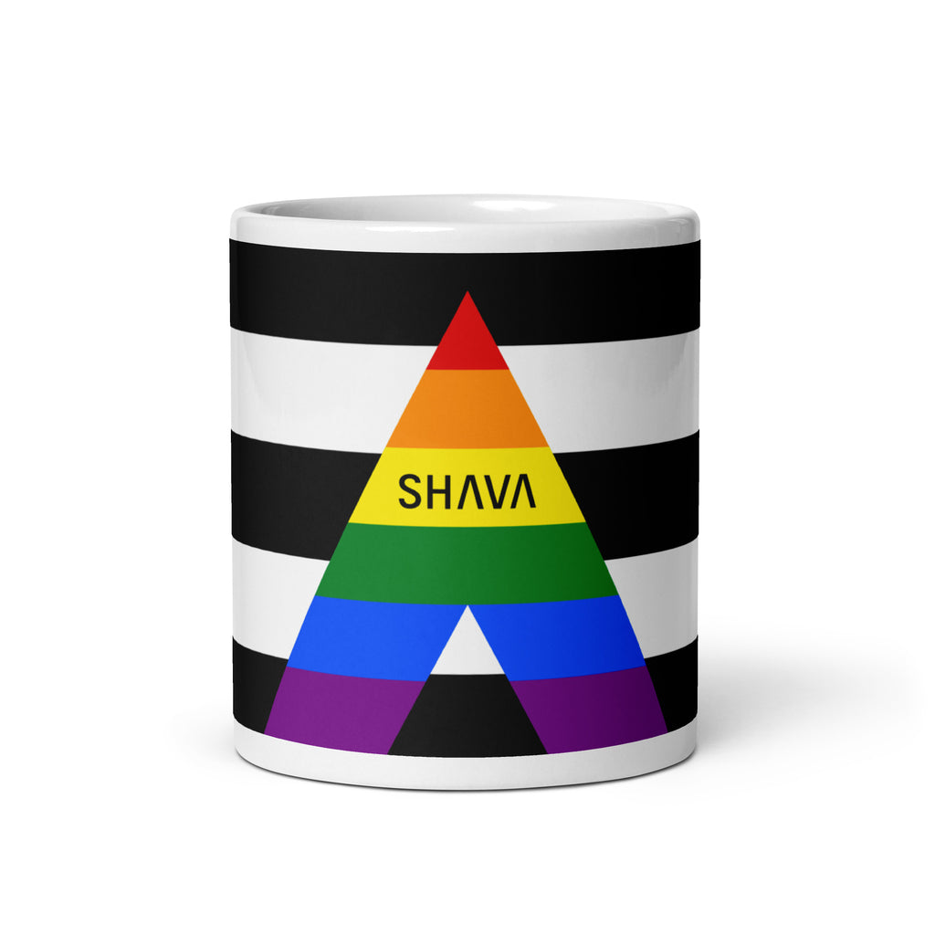 Straight Ally Flag LGBTQ White Glossy 15oz Coffee Mug SHAVA