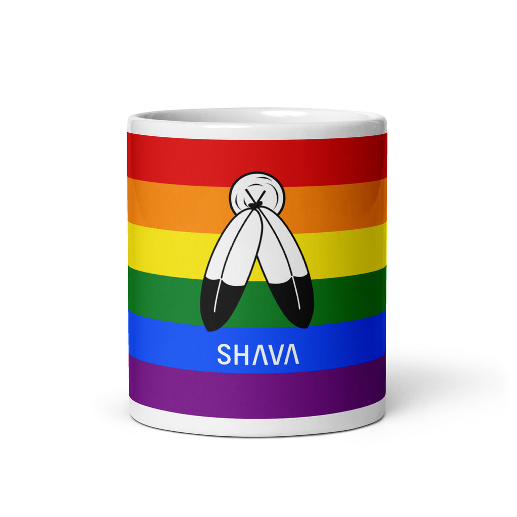 Two Spirit Flag LGBTQ White Glossy 15oz Coffee Mug SHAVA