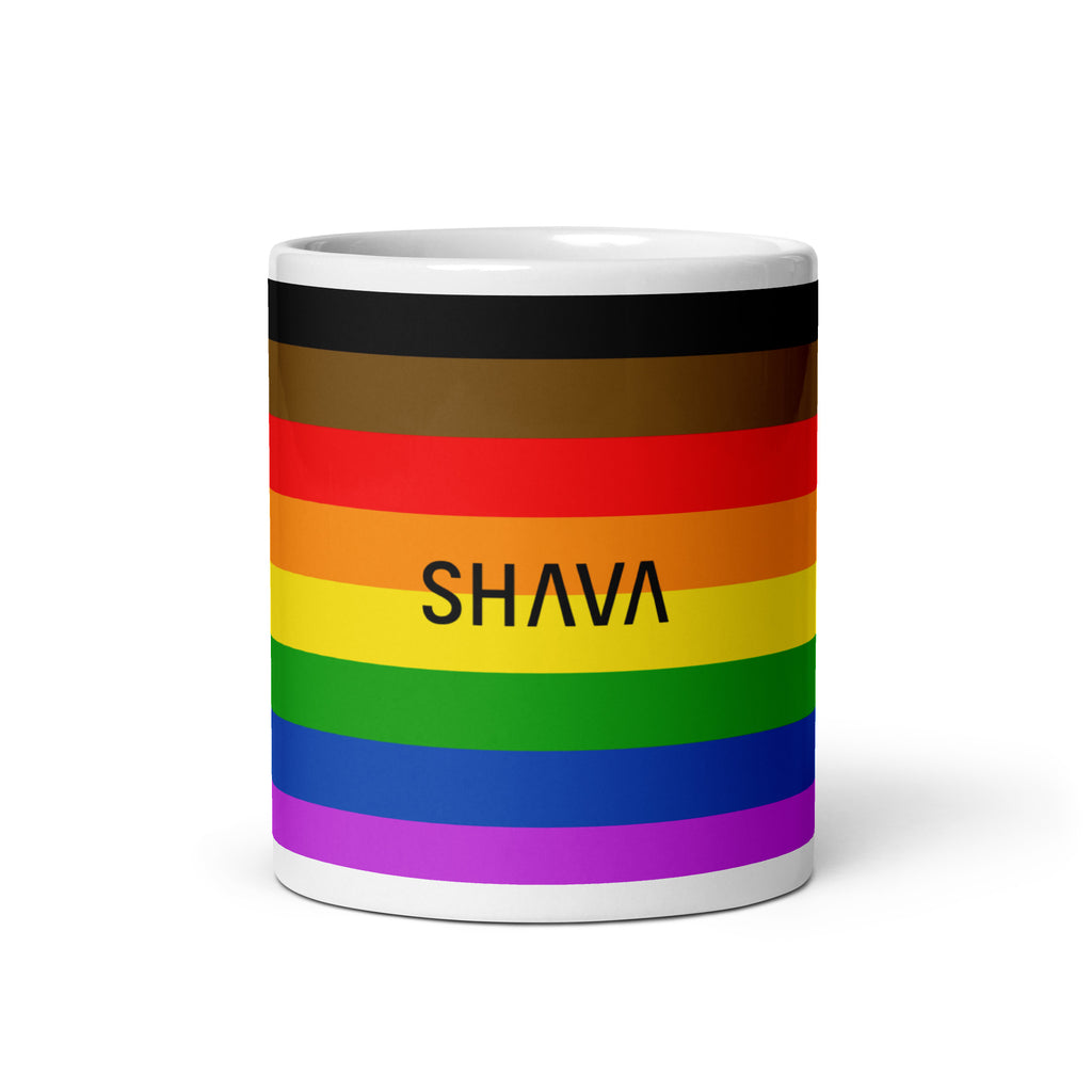 Philadelphia Flag LGBTQ White Glossy 15oz Coffee Mug SHAVA