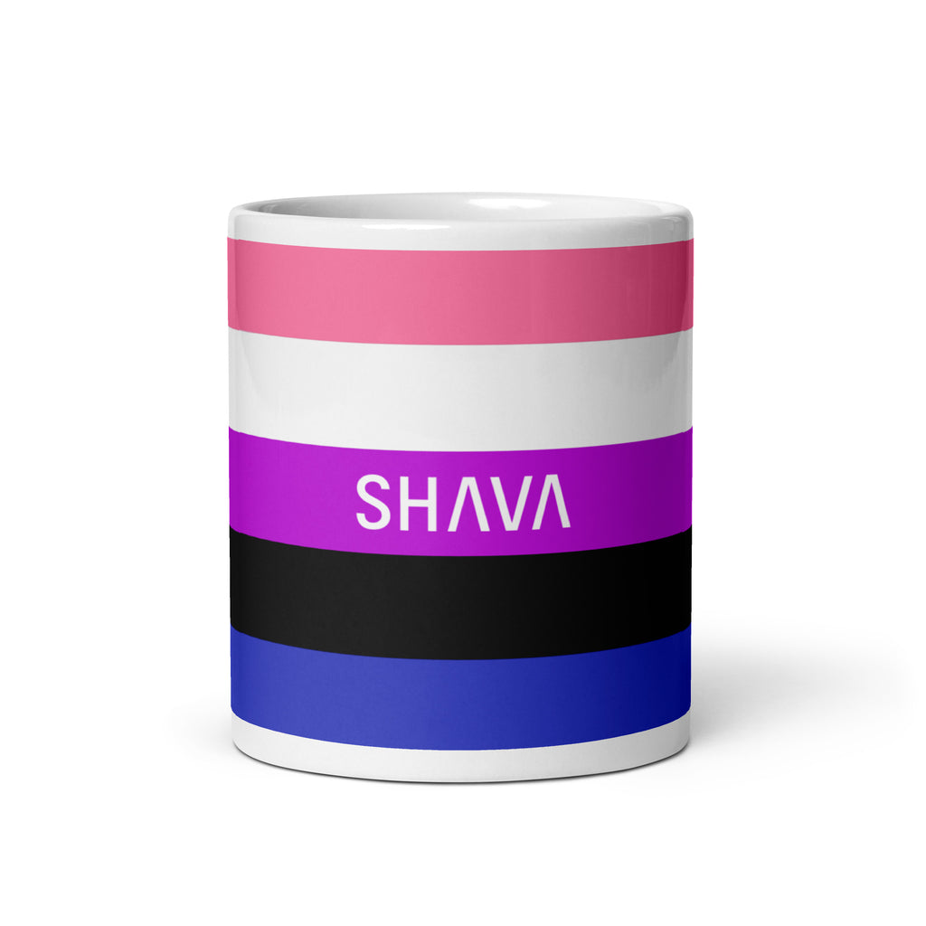 Genderfluid Flag LGBTQ White Glossy 15oz Coffee Mug SHAVA