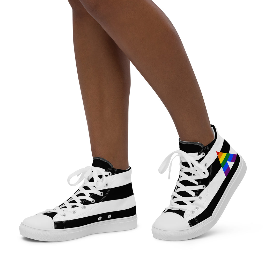 Straight Ally Flag LGBTQ High Top Canvas Shoes Women’s Size SHAVA