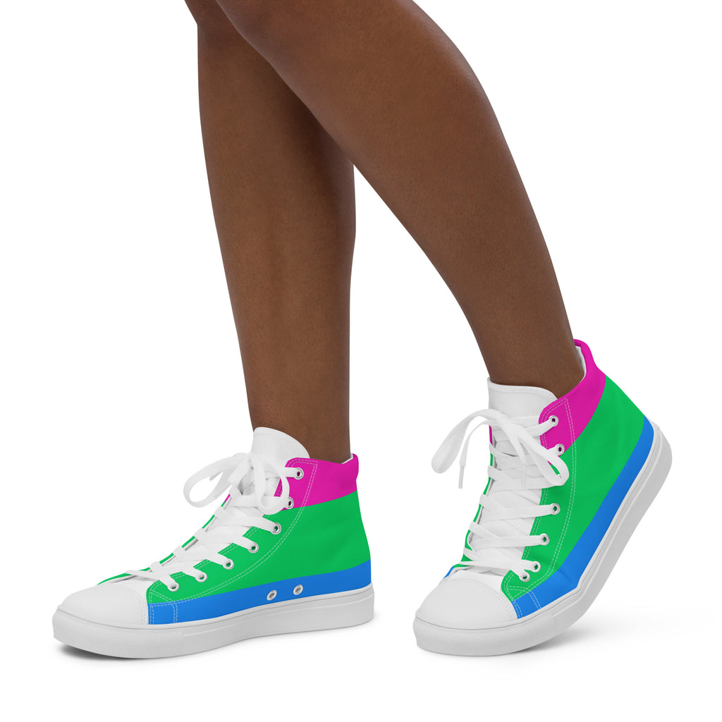 Polysexual Flag LGBTQ High Top Canvas Shoes Women’s Size SHAVA