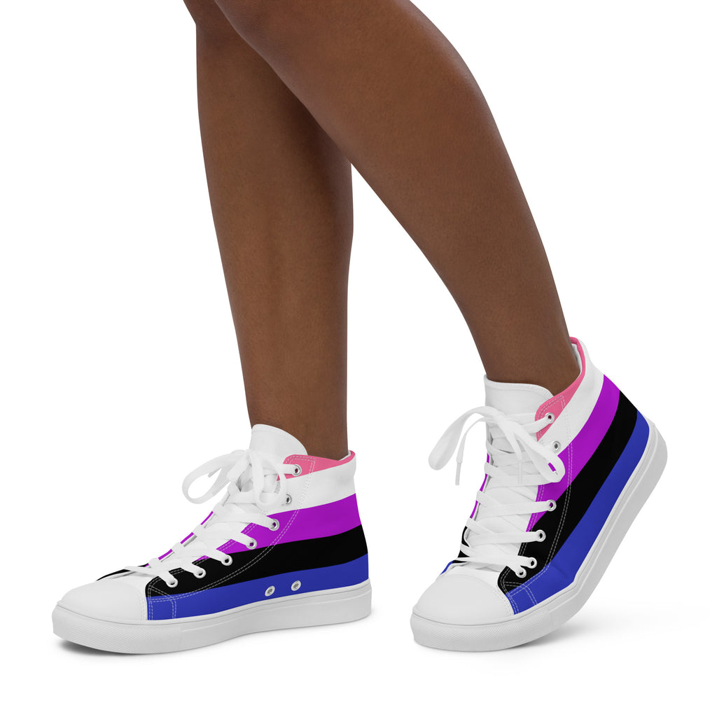 Genderfluid Flag LGBTQ High Top Canvas Shoes Women’s Size SHAVA