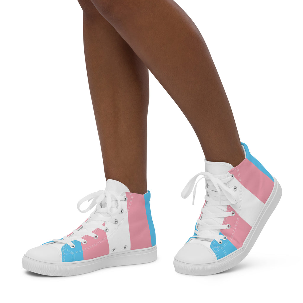 Transgender Flag LGBTQ High Top Canvas Shoes Women’s Size SHAVA CO